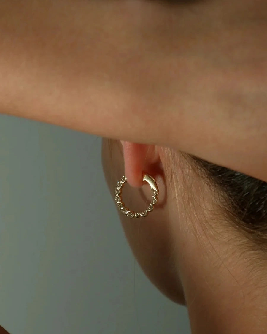 3.30ct Diamond Scallop Hoops in 18ct Gold