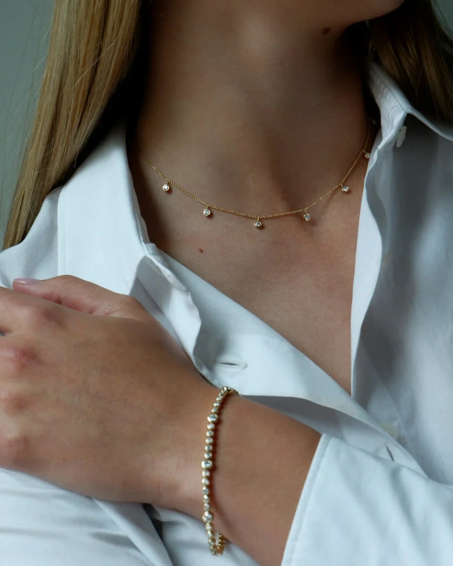 Graduated Diamond Bezel Set Bracelet