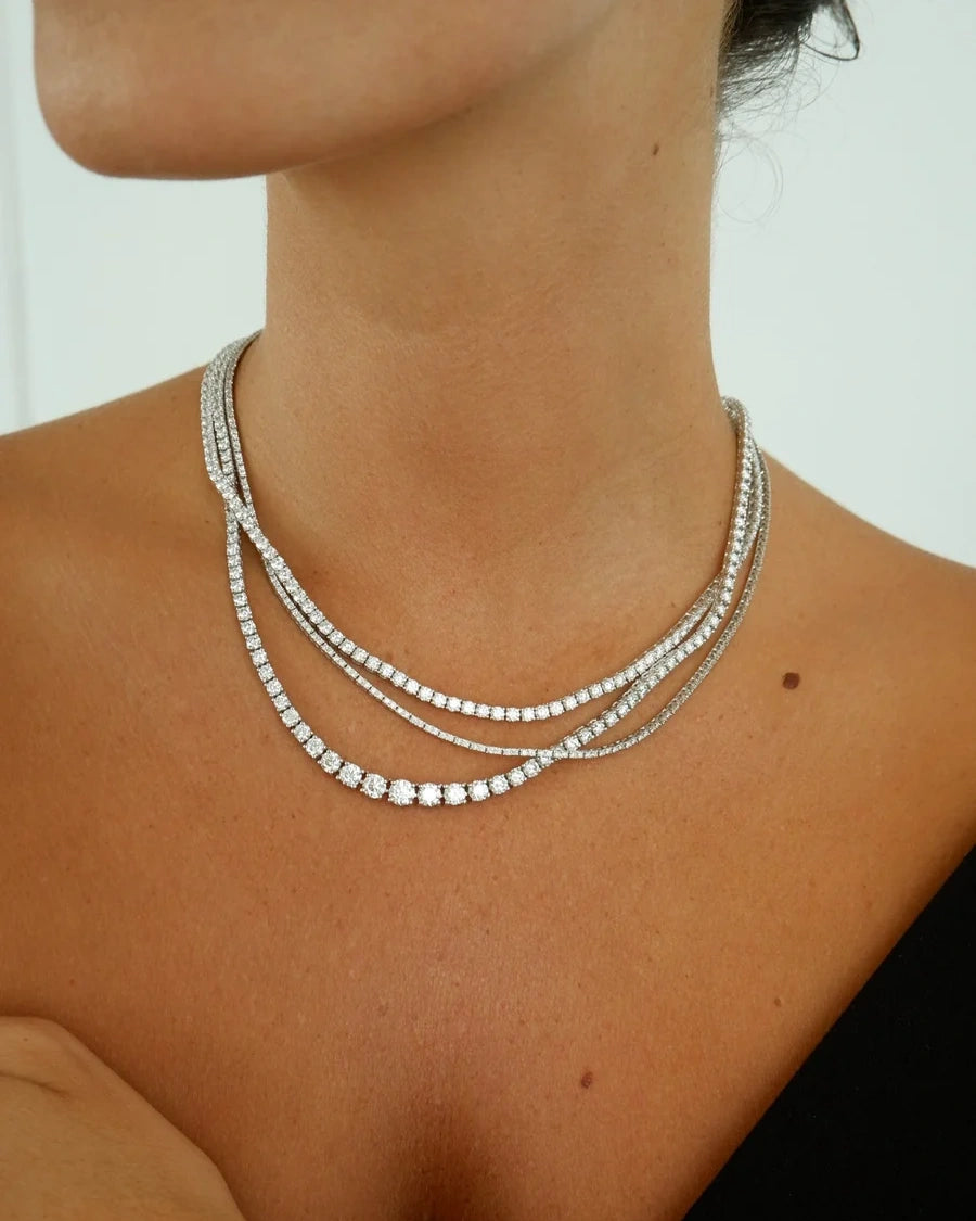 11ct Diamond Tennis Necklace in 18ct Gold