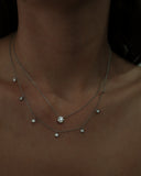 1ct Floating Round Diamond Pendant Necklace in 18ct Gold
