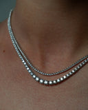 10ct Graduated Diamond Tennis Necklace in 18ct White Gold