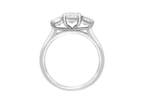 AG.03 | Emerald Cut Diamond Trilogy Engagement Ring