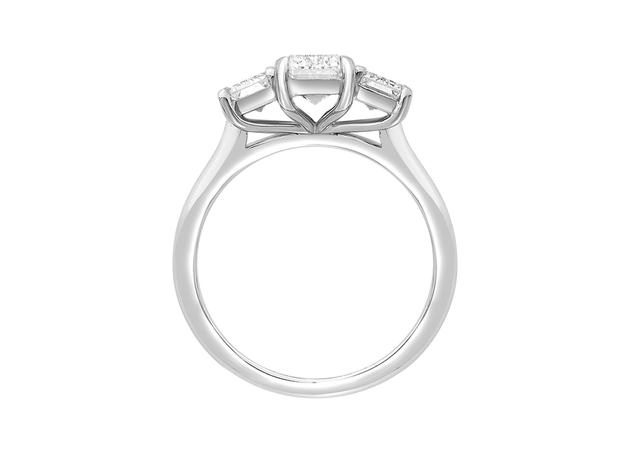 AG.03 | Emerald Cut Diamond Trilogy Engagement Ring