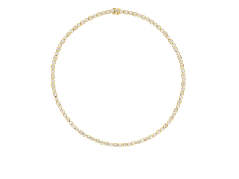 Bezel Set Diamond Tennis Necklace