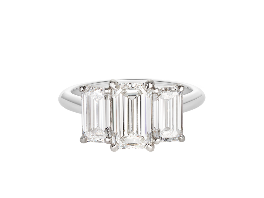 AG.03 | Emerald Cut Diamond Trilogy Engagement Ring