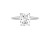 A.G radiant cut diamond solitaire setting with a fine half round band.