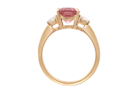 Pink Tourmaline Trilogy Ring
