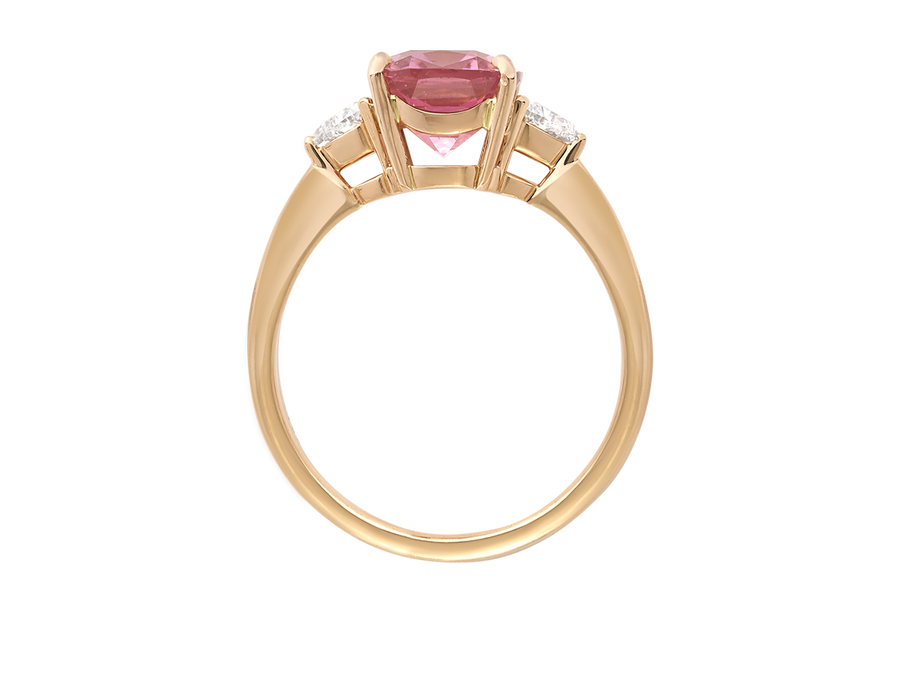 Pink Tourmaline Trilogy Ring