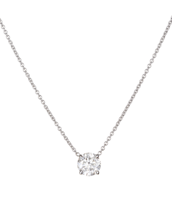 1ct Floating Round Diamond Pendant Necklace in 18ct Gold