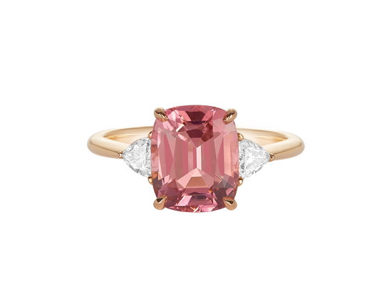 Pink Tourmaline Trilogy Ring