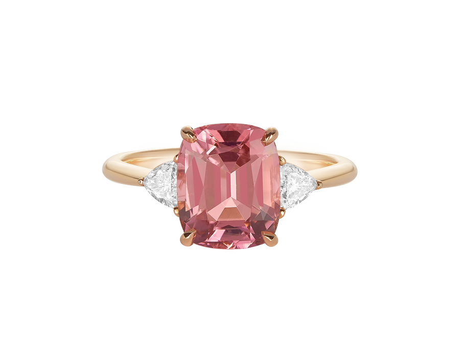 Pink Tourmaline Trilogy Ring