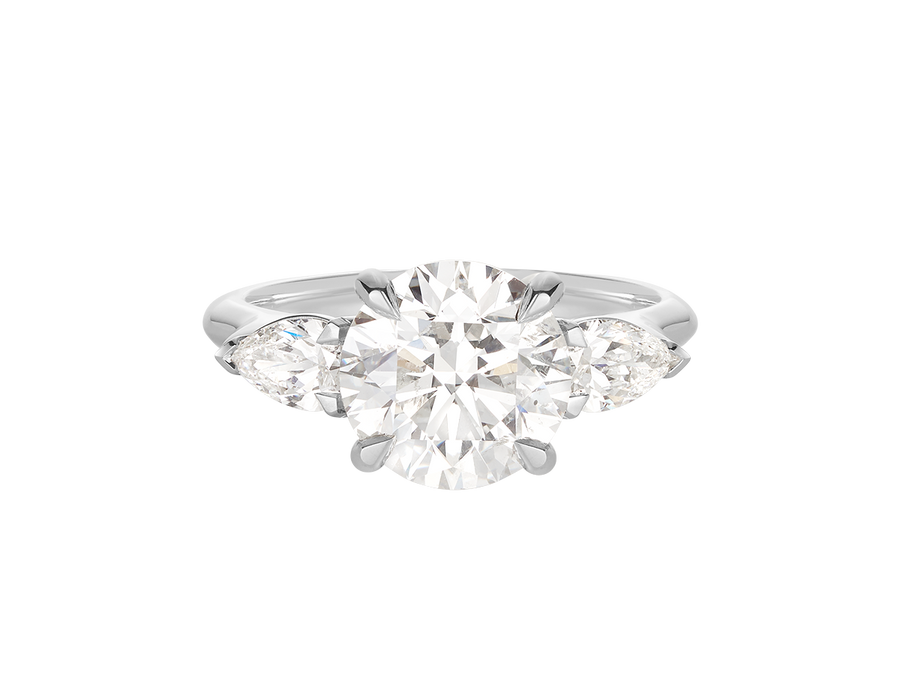 AG.07 | Round and Pear Diamond Trilogy Engagement Ring