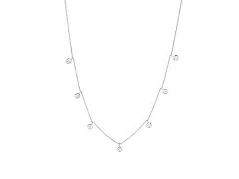 Diamond Drop Necklace | White