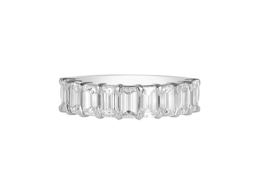 Emerald Cut Diamond Half Band