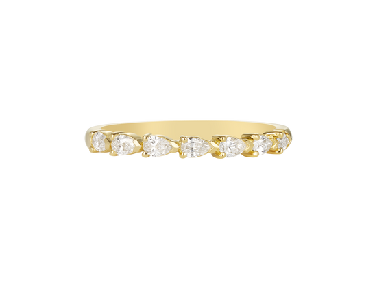 Y.04 | East West Pear Cut Diamond Wedding Band