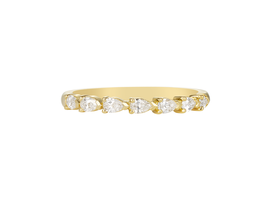 Y.04 | East West Pear Cut Diamond Wedding Band