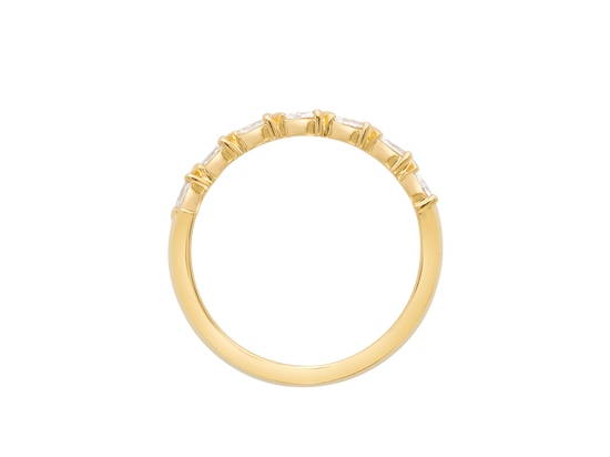 Y.04 | East West Pear Cut Diamond Wedding Band