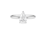 A.G pear cut diamond solitaire four claw setting with a half round band.