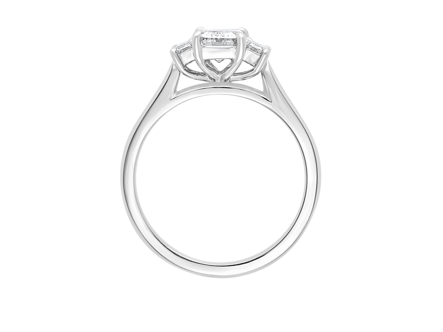 AG.03 | Emerald Cut Diamond Trilogy Engagement Ring