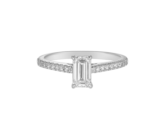 AG.21 | Emerald Cut Diamond With Diamond Band