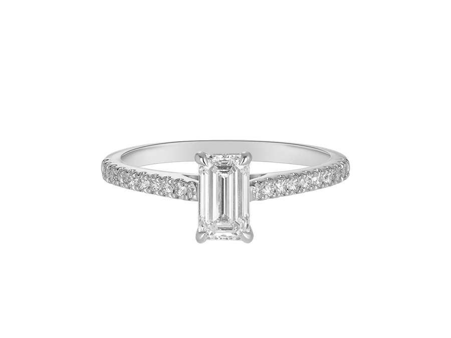 AG.21 | Emerald Cut Diamond With Diamond Band