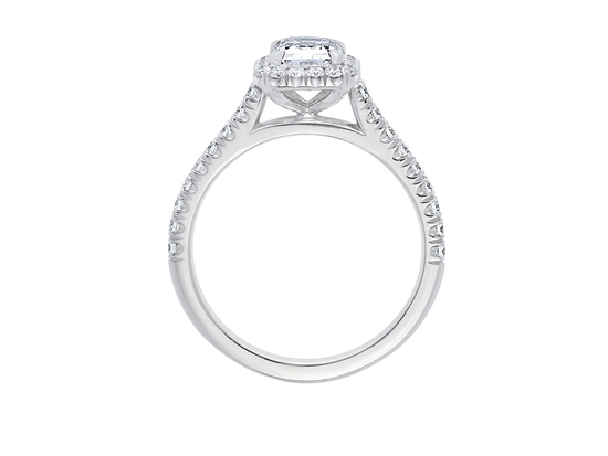 AG.22 | Emerald Cut Diamond Halo Engagement Ring