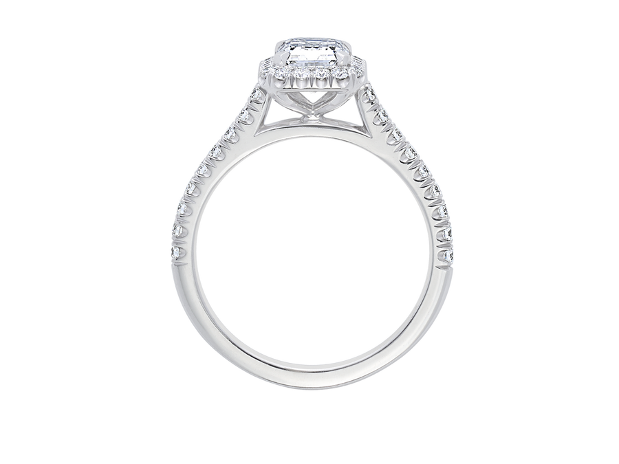 AG.22 | Emerald Cut Diamond Halo Engagement Ring