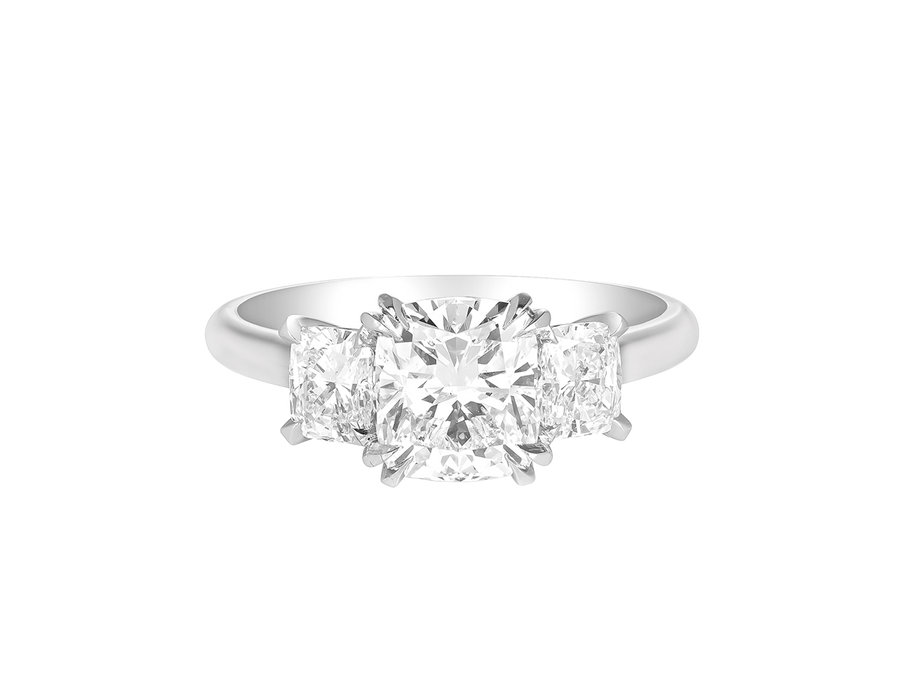 AG.12 | Cushion Cut Diamond Trilogy Engagement Ring