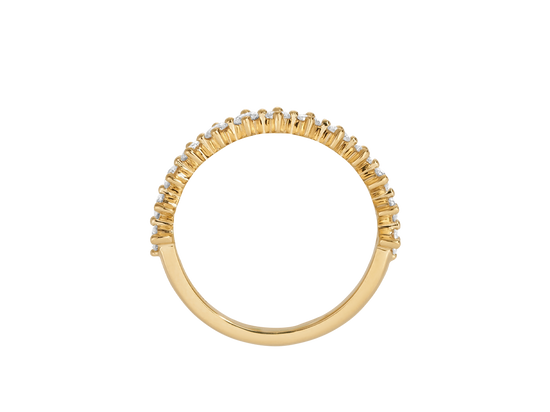 Y.01 | Vertical Bead Round Brilliant Cut Diamond Band