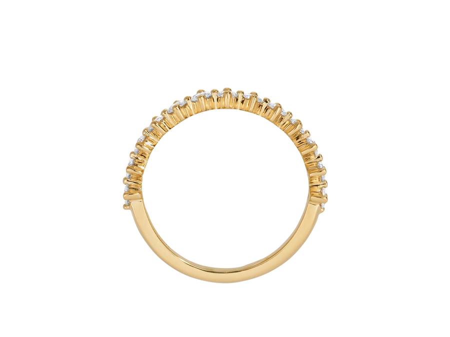 Y.01 | Vertical Bead Round Brilliant Cut Diamond Band