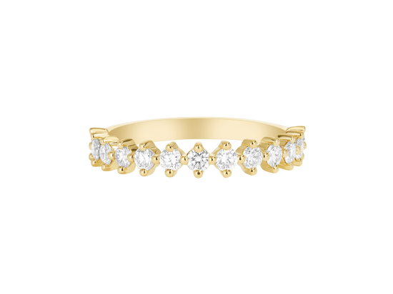Y.01 | Vertical Bead Round Brilliant Cut Diamond Band