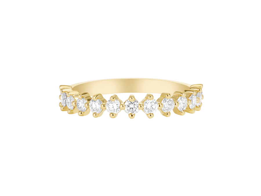 Y.01 | Vertical Bead Round Brilliant Cut Diamond Band