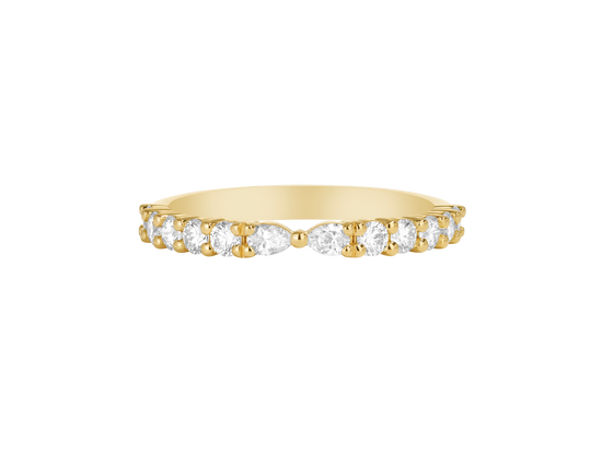 Y.03 | Pear and Round Diamond Wedding Band