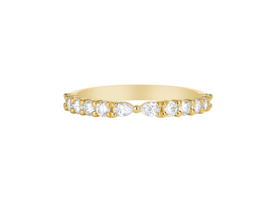 Y.03 | Pear and Round Diamond Wedding Band