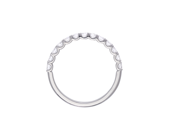 W.03 | Scallop Set Diamond Wedding Band in 18ct White Gold