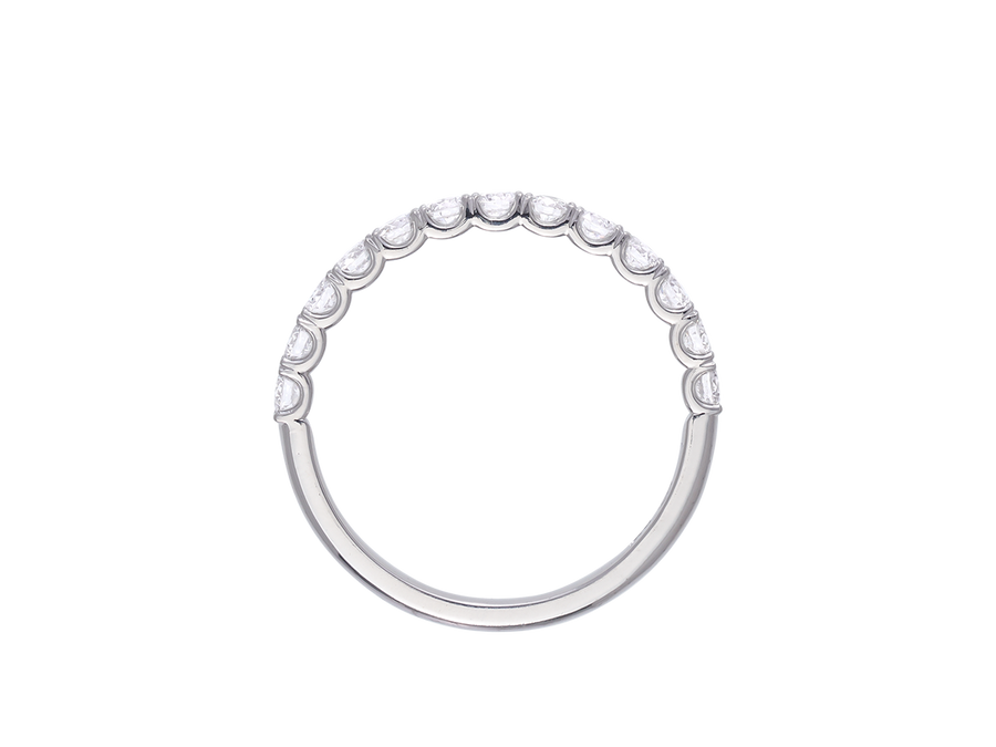 W.03 | Scallop Set Diamond Wedding Band in 18ct White Gold