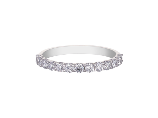 W.03 | Scallop Set Diamond Wedding Band in 18ct White Gold