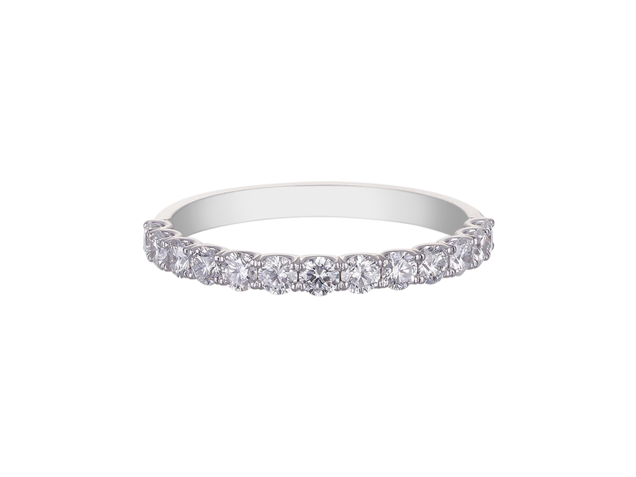 W.03 | Scallop Set Diamond Wedding Band in 18ct White Gold
