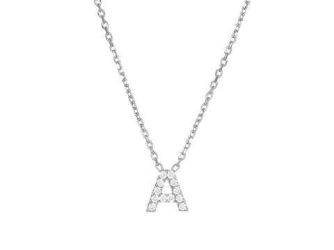 Diamond tennis necklace with 2025 letter pendant