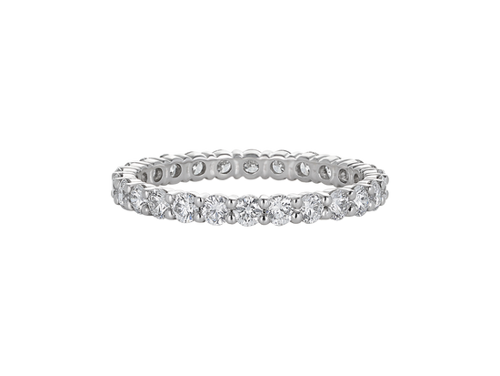 W.02 | Shared Claw Diamond Wedding Band in 18ct White Gold