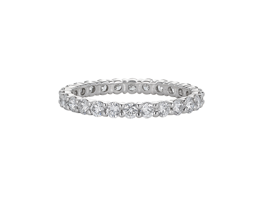 W.02 | Shared Claw Diamond Wedding Band in 18ct White Gold