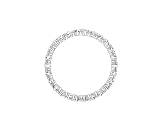 W.02 | Shared Claw Diamond Wedding Band in 18ct White Gold