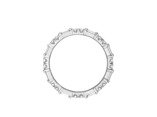 W.14 | Baguette and Double Round Diamond Wedding Band