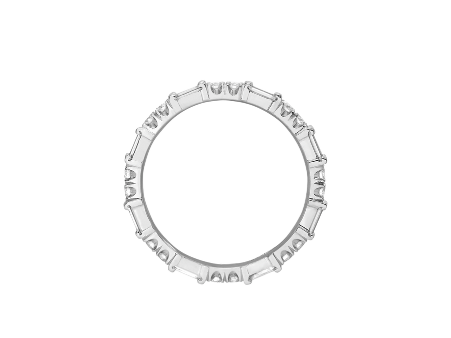 W.14 | Baguette and Double Round Diamond Wedding Band