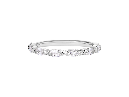 A.G signature marquise diamond V claw women's wedding band.