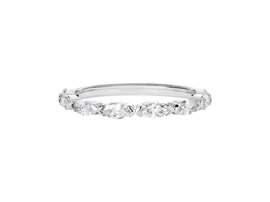 A.G signature marquise diamond V claw women's wedding band.