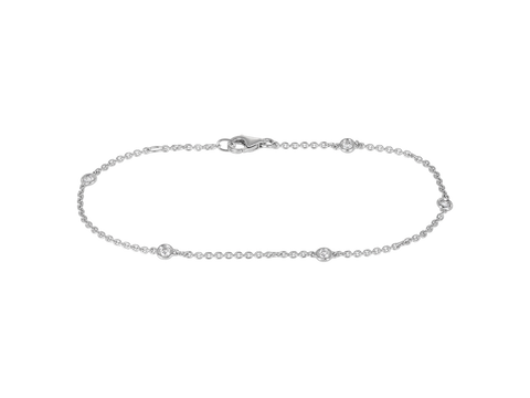 Diamond Chain Bracelet | White