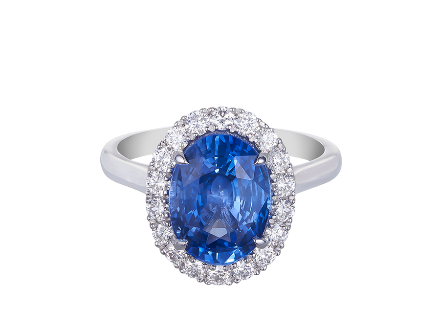 Oval Ceylon Blue Sapphire Ring