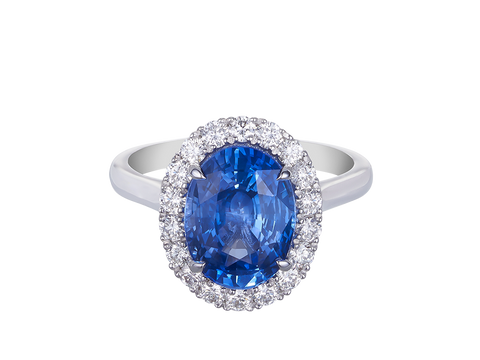 Oval Ceylon Blue Sapphire Ring