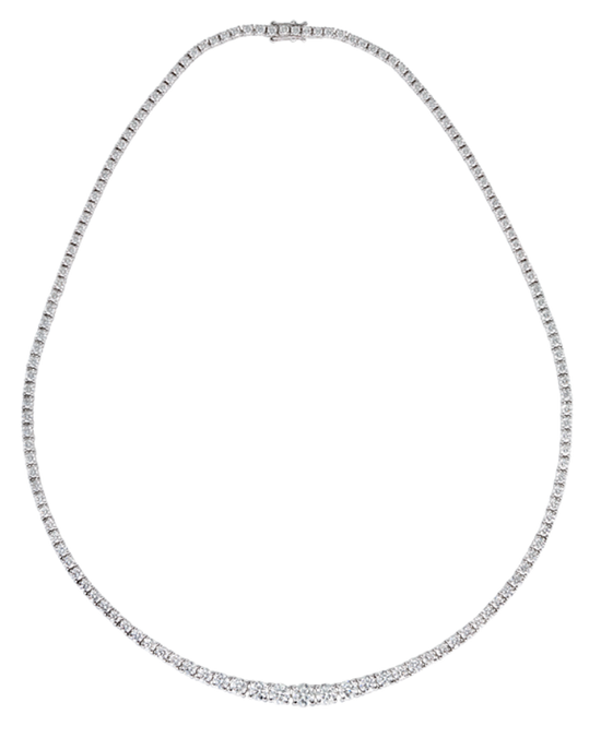 10ct Graduated Diamond Tennis Necklace in 18ct White Gold